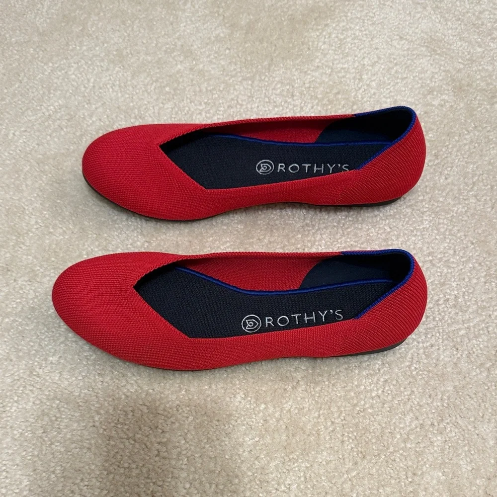 Rothy's Red Knit Slip-On Flats - Picture 3 of 8